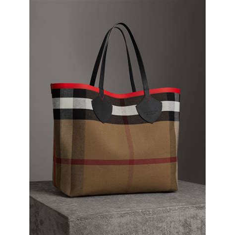 burberry red handbag|Burberry reversible tote bag.